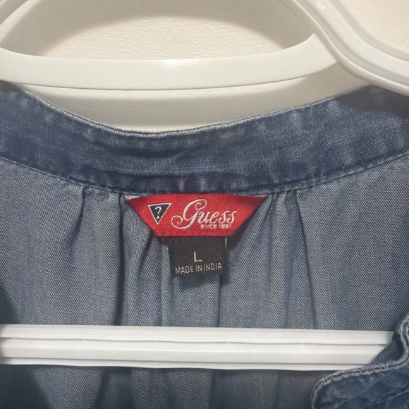 Guess Sleeveless Denim Midi Dress in Blue - Picture 2 of 6